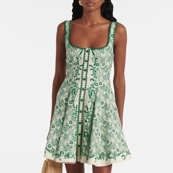 Alemais Olive printed minidress $625 NEW without tag Size shows in US - Picture 1 of 6